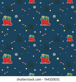Merry Christmas and Happy New Year Seamless pattern