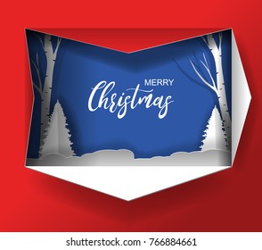 Merry christmas and Happy New Year 2021 vector design. Paper art and craft style. 