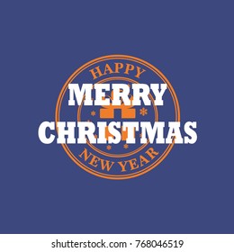 Merry Christmas and Happy New Year vector logo, label, banner.