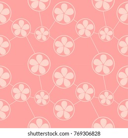 Merry Christmas and Happy New Year Seamless pattern with cute flower , illustration vector design