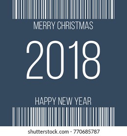 Merry Christmas and Happy New Year 2018, greetings in shopping receipt style