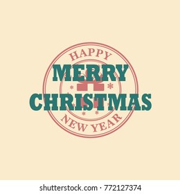 Merry Christmas and Happy New Year vector logo, label, banner.
