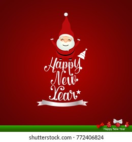 Merry Christmas and Happy new year Greeting Card, vector illustration.