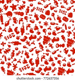 Merry Christmas and Happy New Year seamless background pattern. Will be perfect foe wrap paper, textile, background