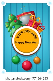 Merry christmas, happy new year. Vector eps 10
