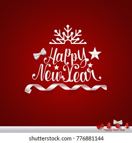 Merry Christmas and Happy new year Greeting Card, vector illustration.