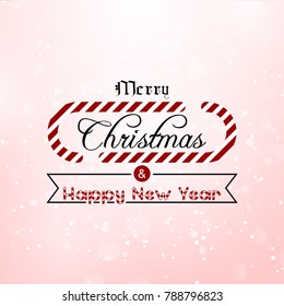 Merry Christmas. Happy New Year. Christmas Poster including Creative Typography on Pink Background
