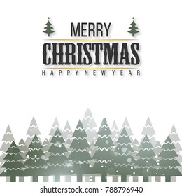 Merry Christmas. Happy New Year. Christmas Poster including Stylish Typography. Snow and X-mas on White Background