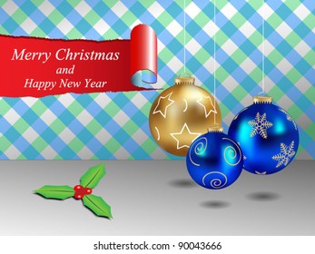 Merry Christmas and Happy New Year background-vector