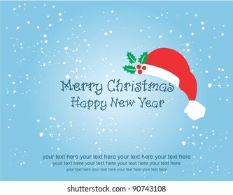 Merry Christmas and Happy New Year, greeting card