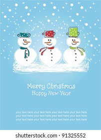 Merry Christmas and Happy New Year, greeting card