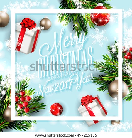 merry christmas happy new year invitation stock vector royalty free