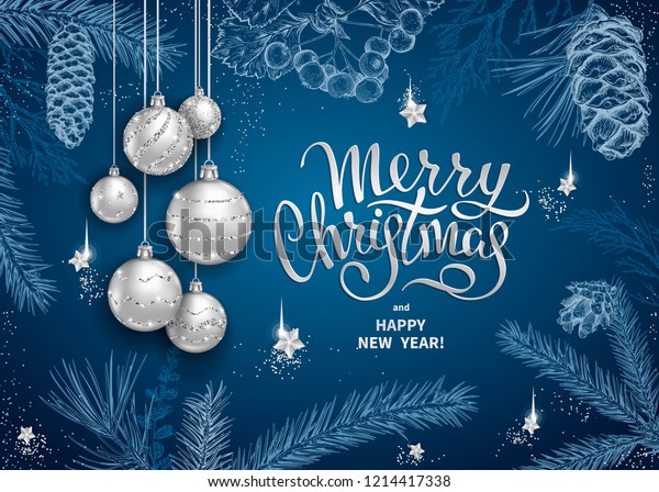 Auguri Di Buon Natale Merry Christmas.Immagine Vettoriale Stock 1214417338 A Tema Biglietto Di Auguri Di Buon Natale Royalty Free