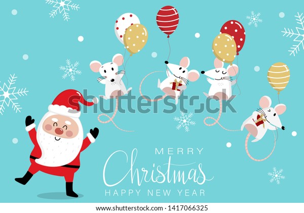 Merry Christmas Happy New Year Greeting Stock Vector Royalty Free