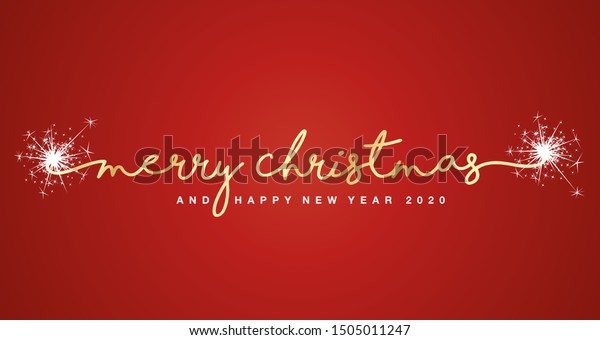 Merry Christmas Happy New Year 2020 Stock Vector (Royalty Free) 1505011247