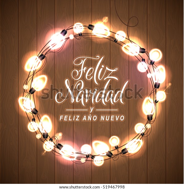 Merry Christmas Happy New Year Spanish Stock Vector (Royalty Free) 519467998