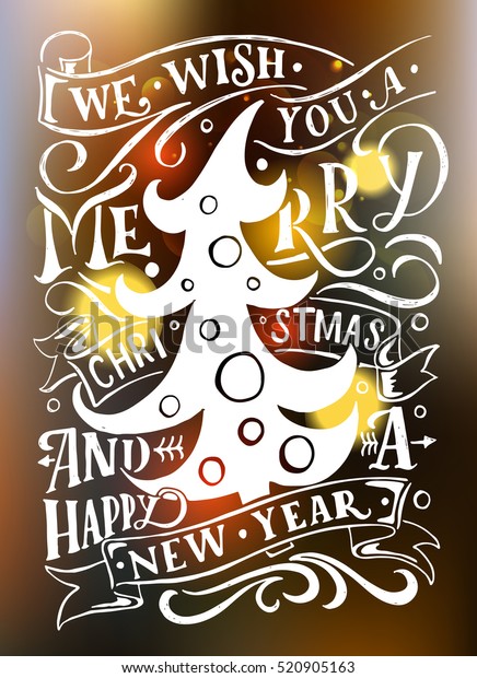 Merry Christmas Happy New Year Greetings Stock Vector (Royalty Free