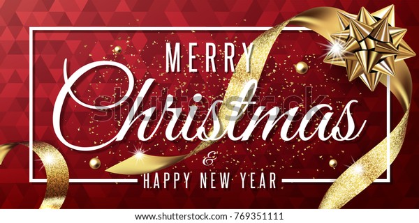 Merry Christmas Happy New Year 2018 Stock Vector (Royalty Free) 769351111