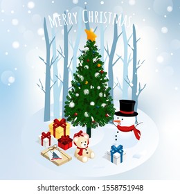 Merry Christmas and Happy New year,gift boxes vector