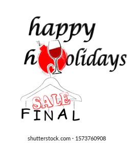 Merry Christmas and Happy New Year.Holiday scene with decoration.Sale.Shoping.