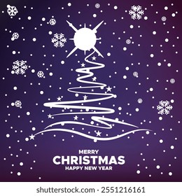 Merry Christmas and happy new year.Merry Christmas and Happy New Year Christmas trees and snow on blue background, greeting cards, winter vector illustration. 
