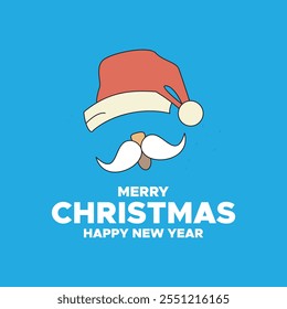 Merry Christmas and happy new year.Merry Christmas and Happy New Year Christmas trees and snow on blue background, greeting cards, winter vector illustration. 
