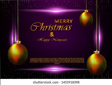 merry christmas and happy new years greetings-card-design-with-3d-realistic