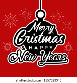 merry christmas and happy new years lettering