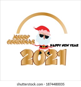 Merry Christmas and Happy New Years 2021 Celebration Vector Template Design Illustration