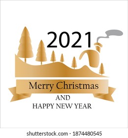 Merry Christmas and Happy New Years 2021 Celebration Vector Template Design Illustration