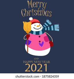 Merry Christmas and Happy New Years 2021 Celebration Vector Template Design Illustration