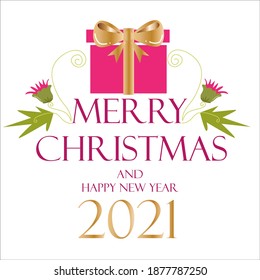 Merry Christmas and Happy New Years 2021 Celebration Vector Template Design Illustration