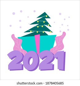 Merry Christmas and Happy New Years 2021 Celebration Vector Template Design Illustration