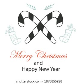 Merry Christmas and Happy New Years 2021 Celebration Vector Template Design Illustration