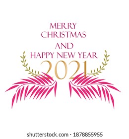 Merry Christmas and Happy New Years 2021 Celebration Vector Template Design Illustration