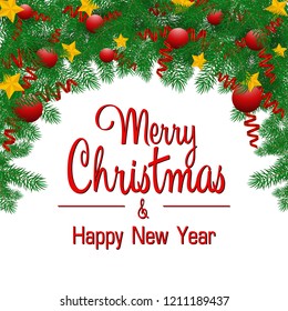 Merry Christmas and Happy New Year.vector illustration.