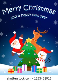 merry christmas and a happy new year.Vector illustration.