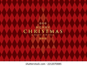 merry christmas and happy newyear with diamond shape patter gradient red background for advertisement brochure template banner website cover product package design presentation vector eps.