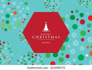 Merry christmas and happy newyear in hexagon frame with snowflake winter celebration background for advertisement brochure template banner website cover product package design presentation vector eps.