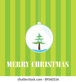 Merry Christmas and a Happy New-Year's greeting sweet postcard on striped background. Vector illustration.