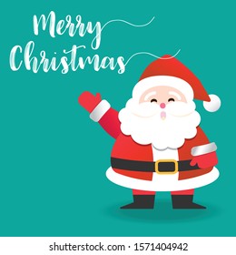 Merry Christmas happy Santa Claus Happy New Year on Red and white snow background vector illustration design, abstract greeting and celebration card