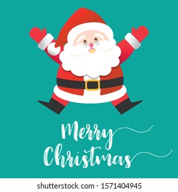 Merry Christmas happy Santa Claus Happy New Year on Red and white snow background vector illustration design, abstract greeting and celebration card