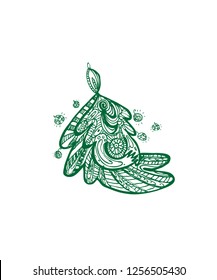 Merry Christmas Happy Tree. Vector illustration. Eps 10. - Vector