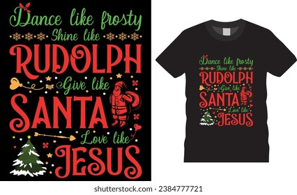 Merry Christmas happy T-shirt Design Vector template illustration. Holyday New Year Santa Claus Hat Christmas Quotes Snowmen Ornaments Snowflakes star poster, Banner, cards, mugs ready for print, pod.