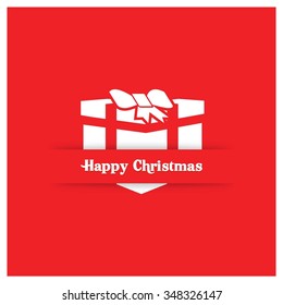 Merry Christmas and Happy Winter background celebration typography with presents and giftbox. Vector illustration.
