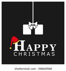 Merry Christmas and Happy Winter background celebration typography with presents and giftbox. Vector illustration. web banner template