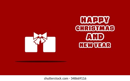 Merry Christmas and Happy Winter background celebration typography with presents and giftbox. Vector illustration. web banner template