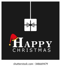 Merry Christmas and Happy Winter background celebration typography with presents and giftbox. Vector illustration. web banner template