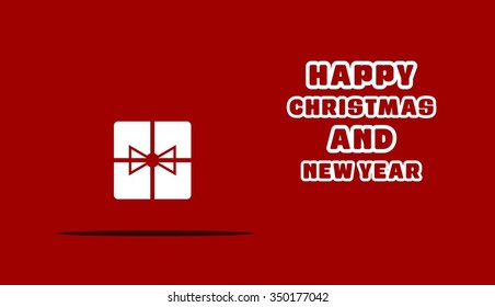 Merry Christmas and Happy Winter background celebration typography with presents and gift box. Vector illustration.