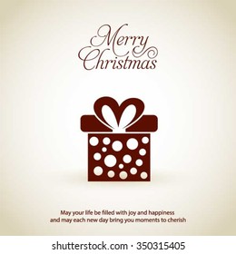 Merry Christmas and Happy Winter background celebration typography with presents and gift box. Vector illustration.